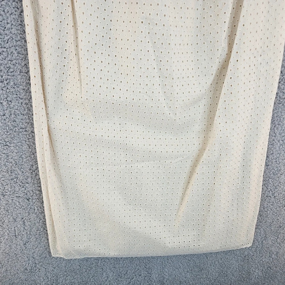 Rebecca Taylor Beige/Cream Lyra Embroidered cutout Midi dress Sz  10 Eyelets - Picture 7 of 16